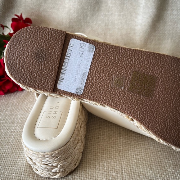 Shu Shop Beige Lizzie Slip On Wedge Espadrilles Size 8 - Picture 9 of 10